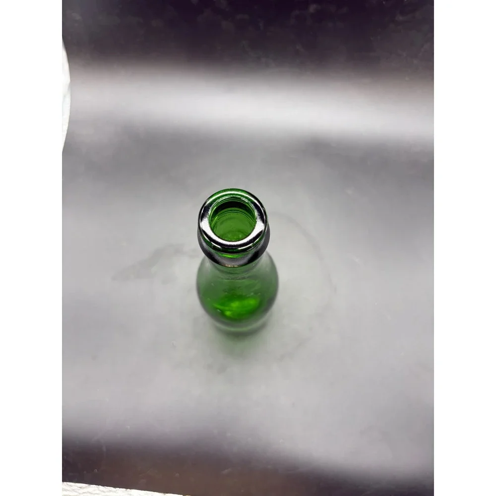 Vintage Emerald Green‎ Glass Bottle 18 ML Crown Top Collectible Decorative Vase